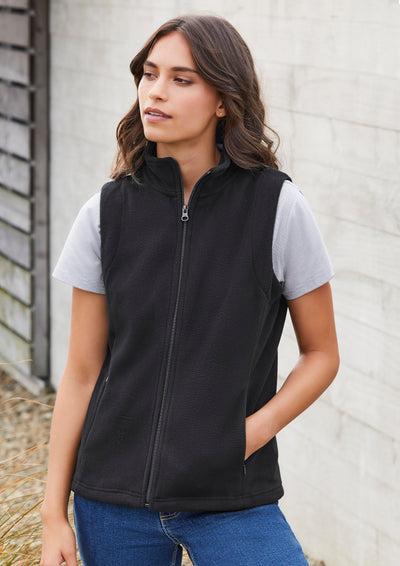 PF905 - Biz Care - Womens Plain Micro Fleece Vest