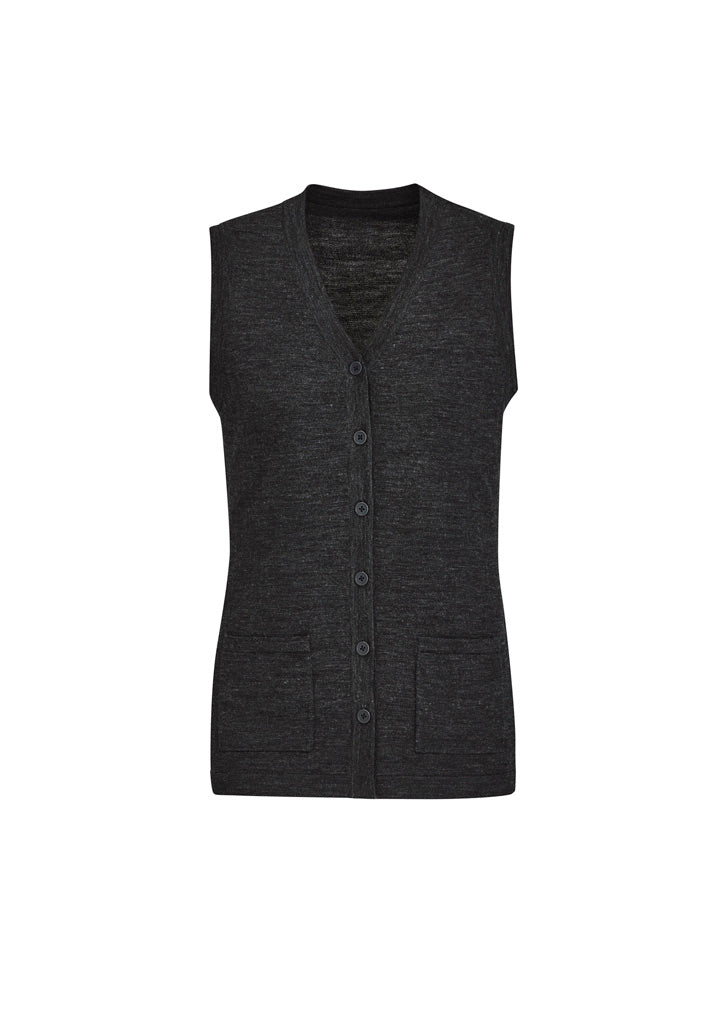 CK961LV - Biz Care - Womens Button Front Knit Vest