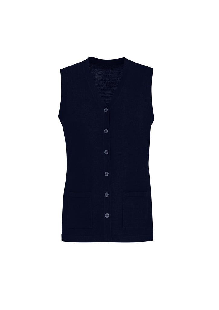 CK961LV - Biz Care - Womens Button Front Knit Vest