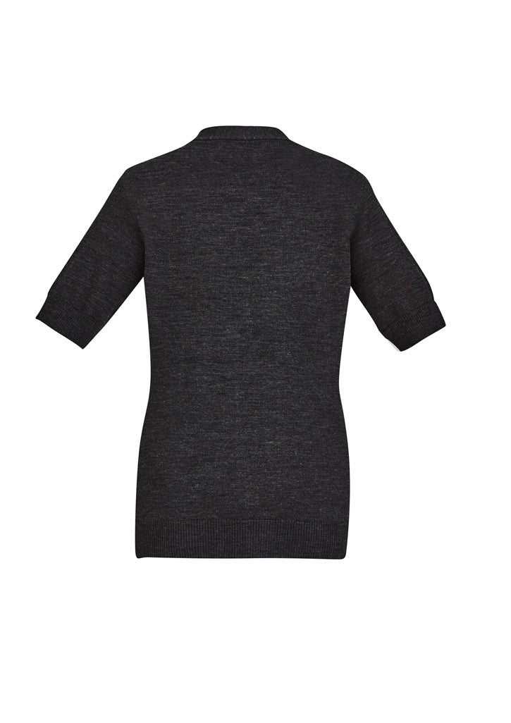 CK962LC - Biz Care - Womens Zip Front Short Sleeve Knit Cardigan
