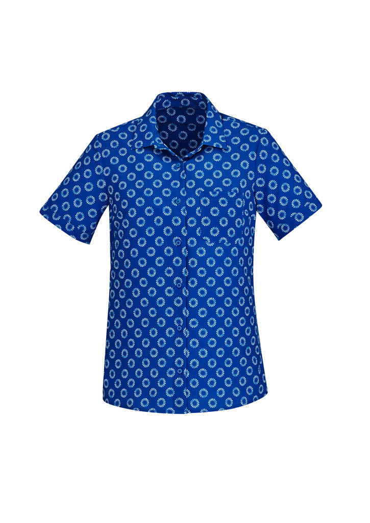 CS948LS - Biz Care - Womens Florence Daisy Print Short Sleeve Shirt