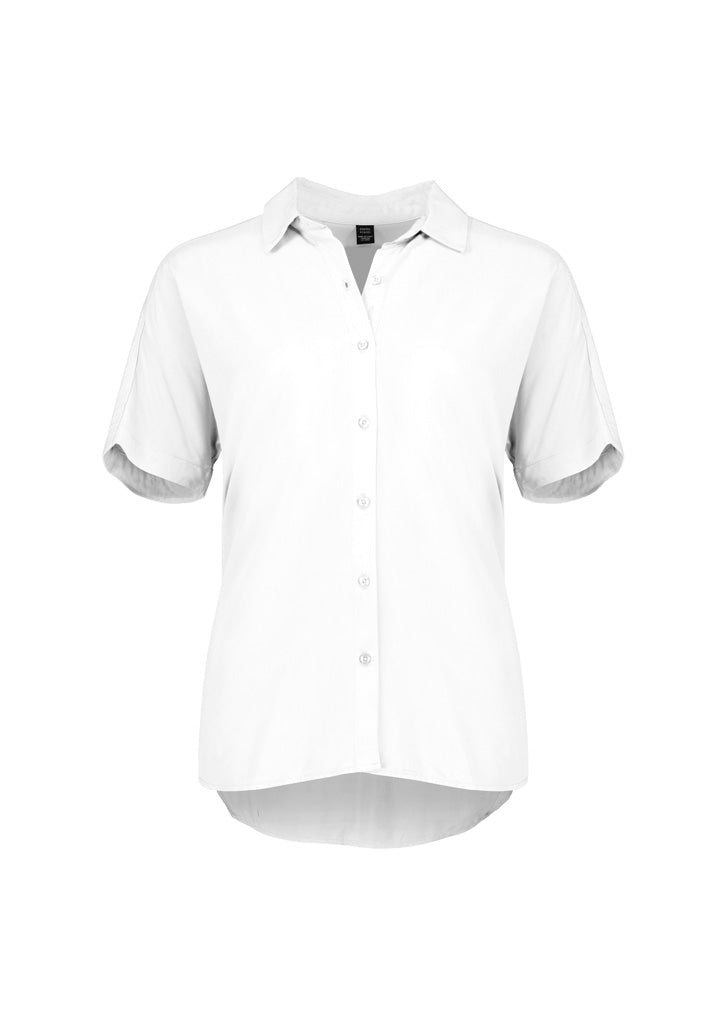 RB365L - Biz Corporates - Dahlia Womens Short Sleeve Blouse | White