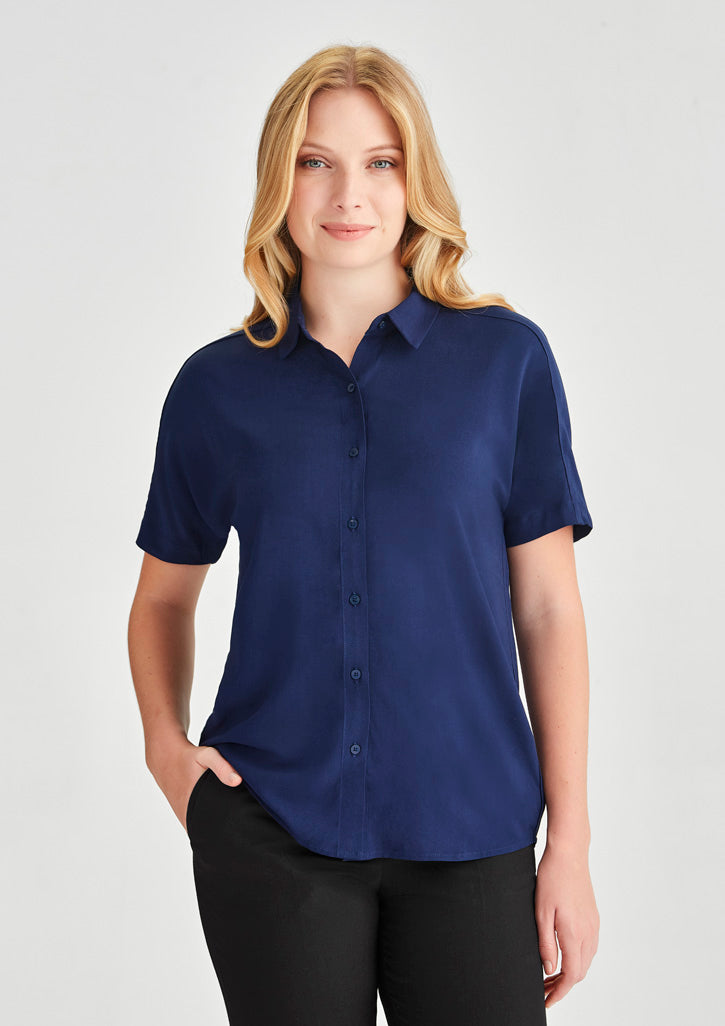 RB365L - Biz Corporates - Dahlia Womens Short Sleeve Blouse | Navy