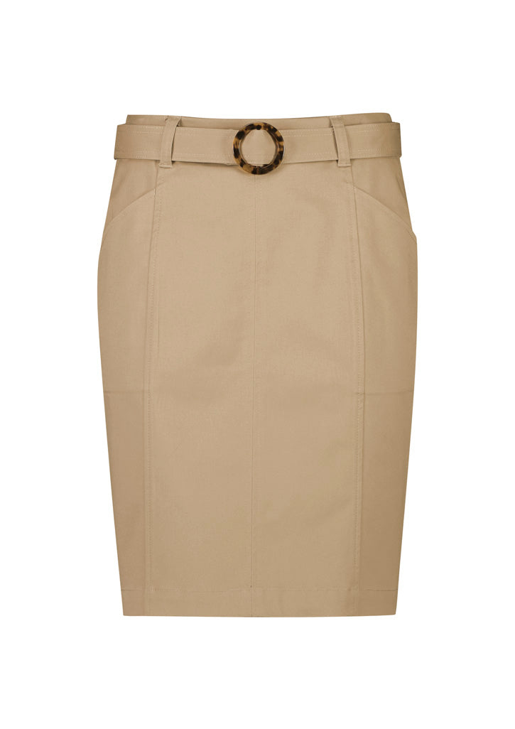 RGS264L - Biz Corporates - Womens Mid Waist Stretch Chino Skirt