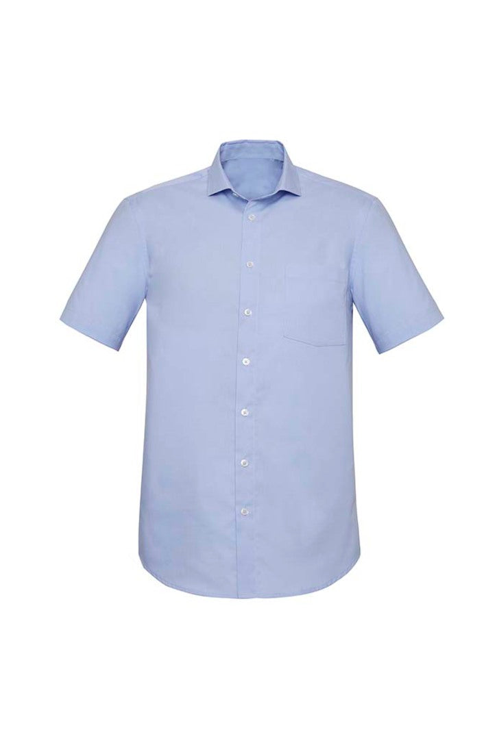 RS968MS - Biz Corporates - Mens Charlie Classic Fit Short Sleeve Shirt | Blue Chambray