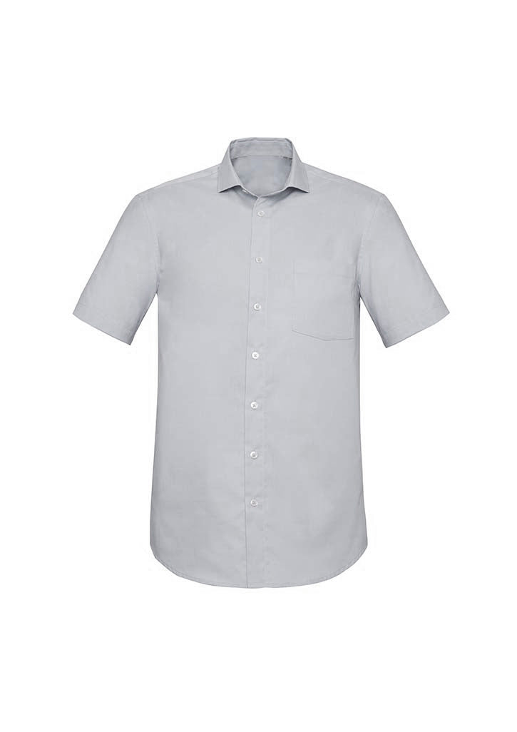 RS968MS - Biz Corporates - Mens Charlie Classic Fit Short Sleeve Shirt | Silver Chambray