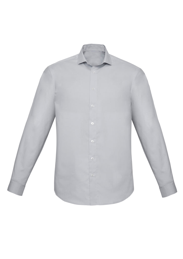 RS969ML - Biz Corporates - Mens Charlie Slim Fit Long Sleeve Shirt | Silver Chambray