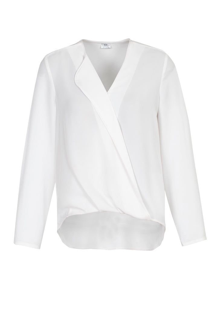 S014LL - Biz Collection - Womens Lily Hi-Lo Blouse | White