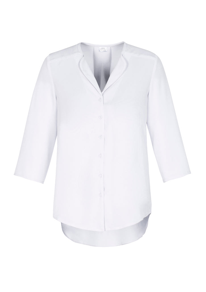 S015LT - Biz Collection - Womens Lily Longline Blouse | White