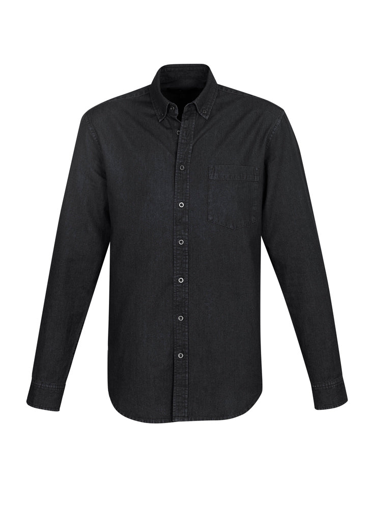 S017ML - Biz Collection - Mens Indie Long Sleeve Shirt | Black