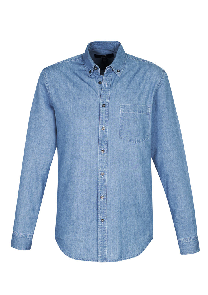 S017ML - Biz Collection - Mens Indie Long Sleeve Shirt | Blue