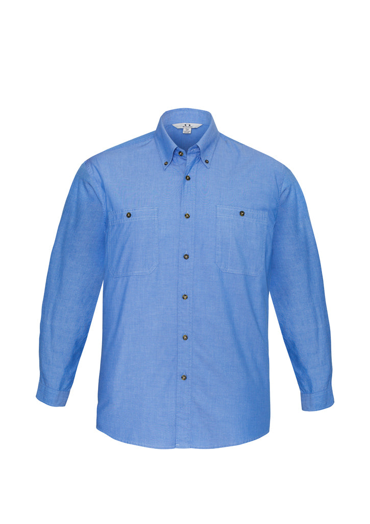 SH112 - Biz Collection - Mens Chambray Long Sleeve Shirt | Chambray Blue