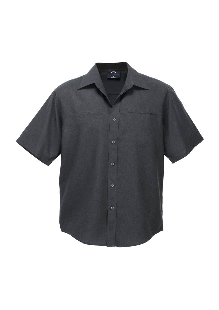 SH3603 - Biz Care - Oasis Mens Plain Short Sleeve Shirt | Charcoal