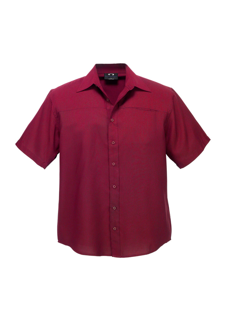 SH3603 - Biz Care - Oasis Mens Plain Short Sleeve Shirt | Cherry