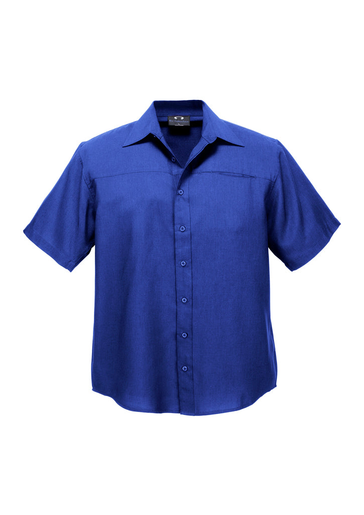 SH3603 - Biz Care - Oasis Mens Plain Short Sleeve Shirt | Electric Blue