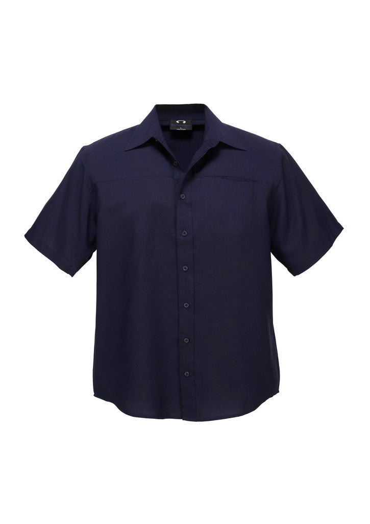 SH3603 - Biz Care - Oasis Mens Plain Short Sleeve Shirt | Navy