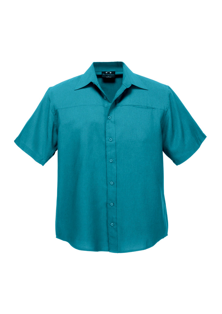 SH3603 - Biz Care - Oasis Mens Plain Short Sleeve Shirt | Teal
