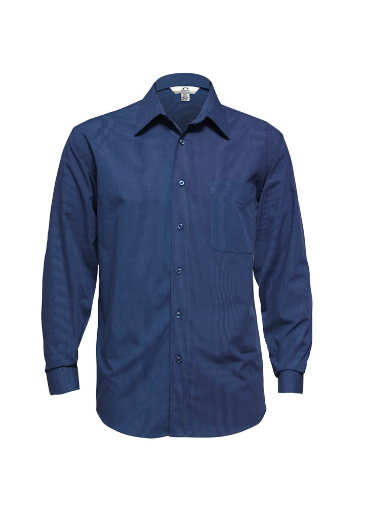 SH816 - Biz Collection - Mens Micro Check Long Sleeve Shirt | Navy