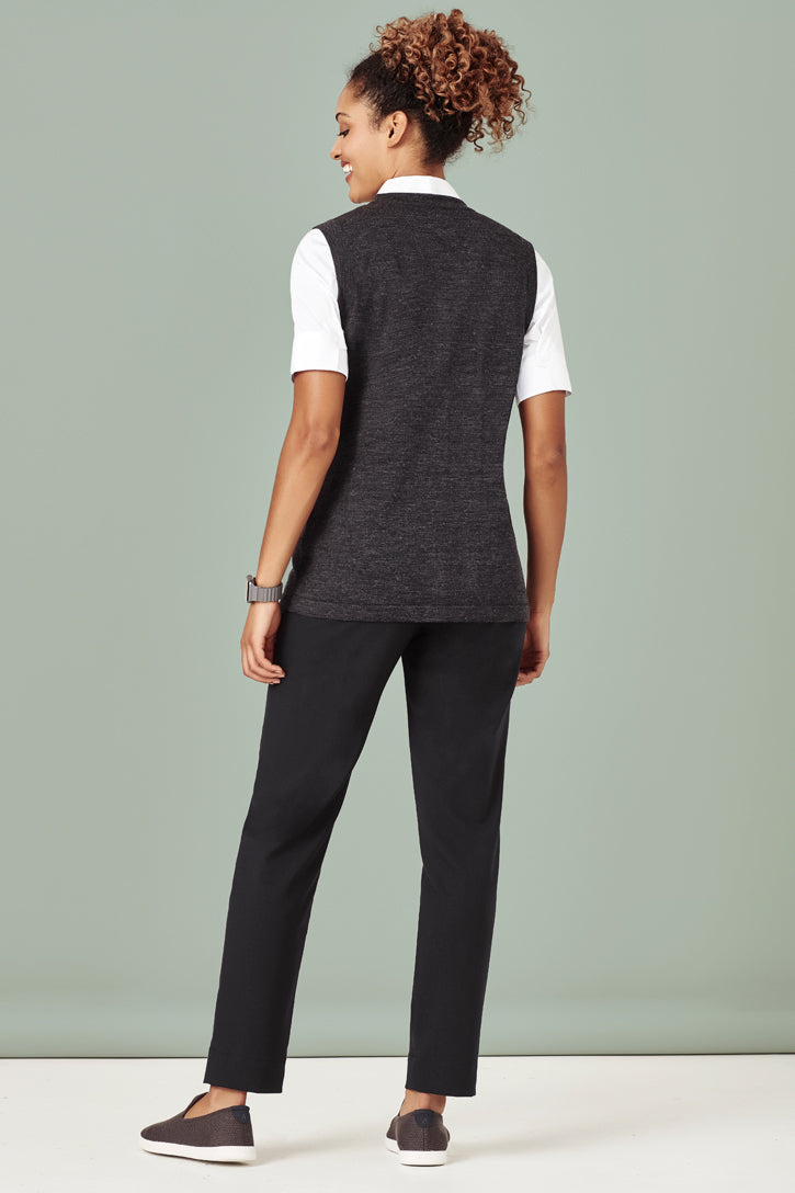 CK961LV - Biz Care - Womens Button Front Knit Vest
