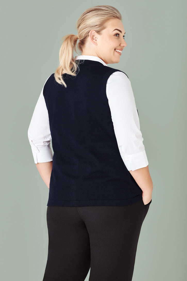 CK961LV - Biz Care - Womens Button Front Knit Vest