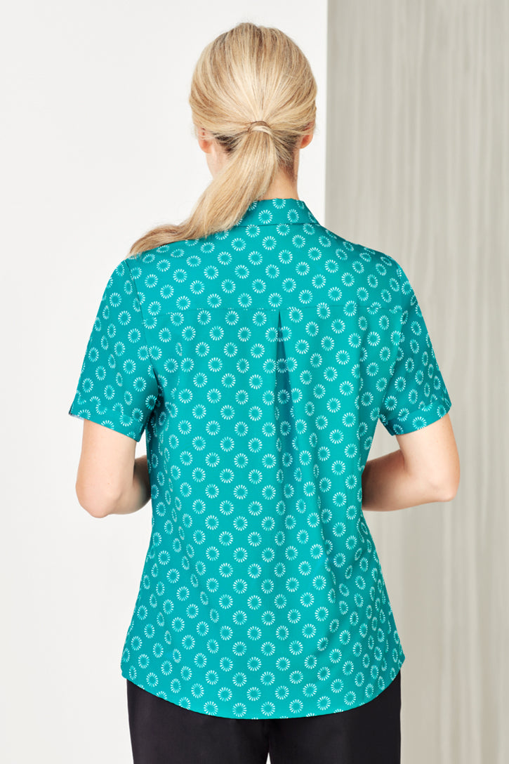 CS948LS - Biz Care - Womens Florence Daisy Print Short Sleeve Shirt