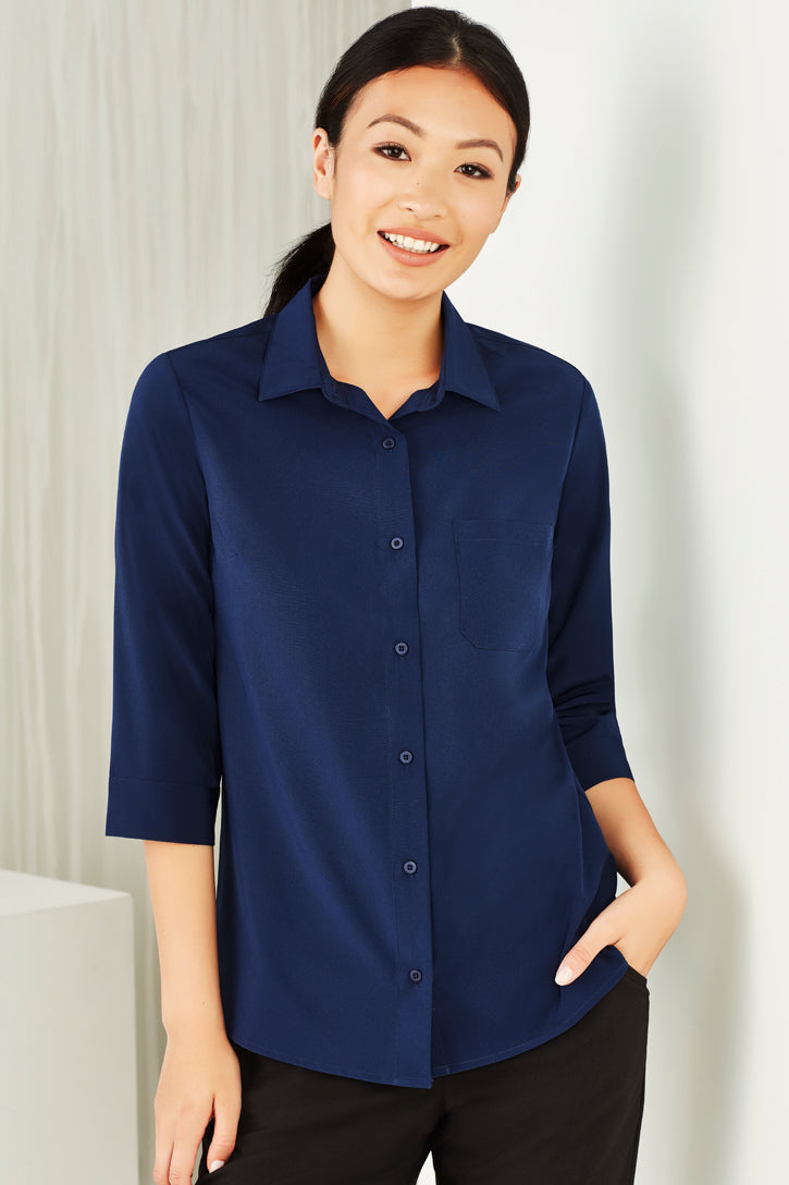 CS951LT - Biz Care - Womens Florence Plain 3/4 Sleeve Shirt | Navy