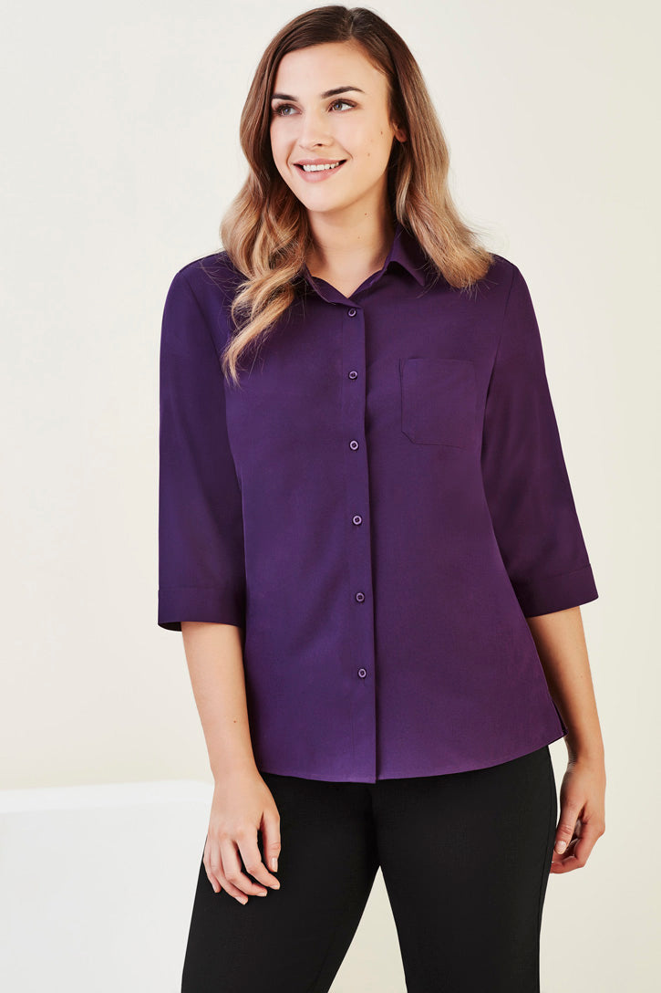 CS951LT - Biz Care - Womens Florence Plain 3/4 Sleeve Shirt | Purple