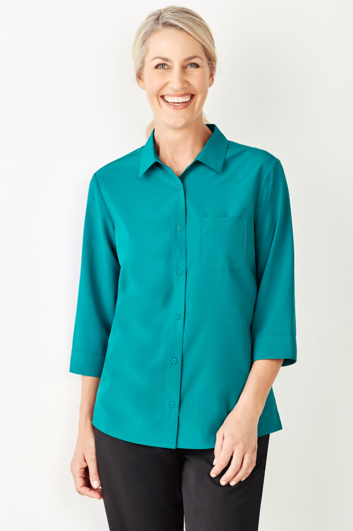 CS951LT - Biz Care - Womens Florence Plain 3/4 Sleeve Shirt | Teal