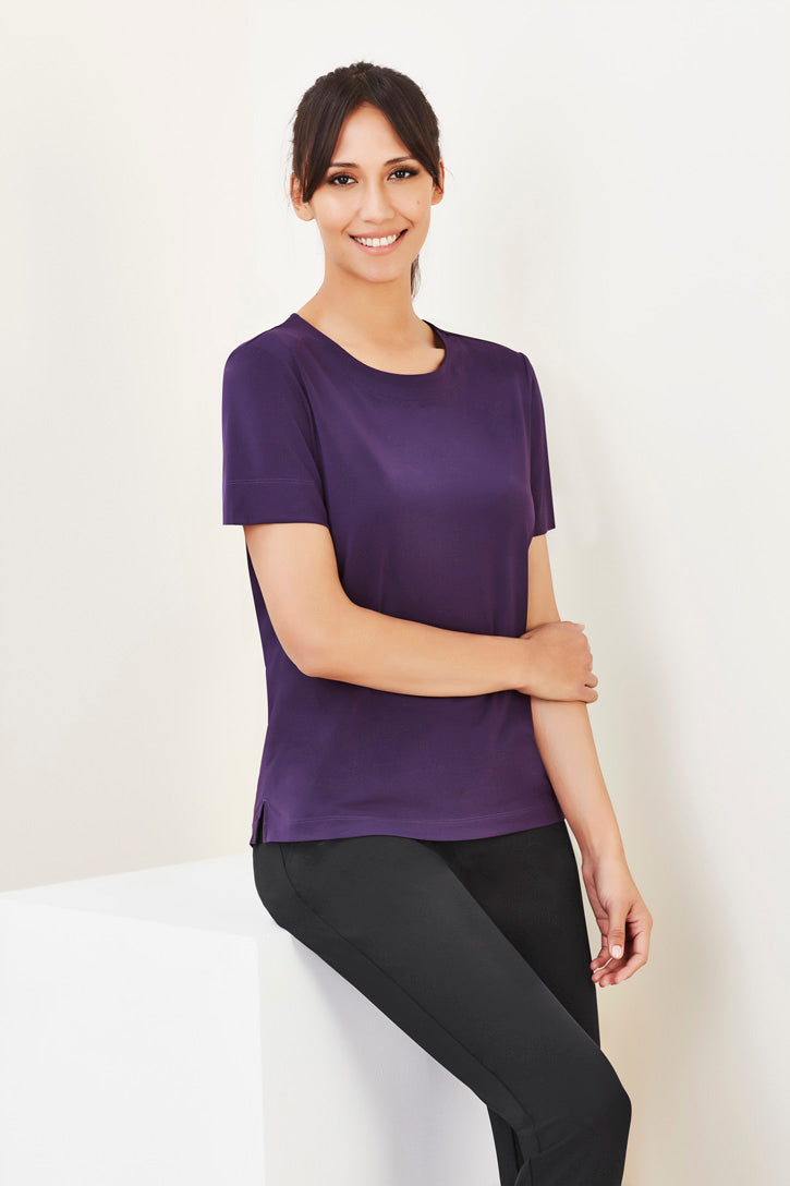 CS952LS - Biz Care - Womens Marley Short Sleeve Jersey Top | Purple