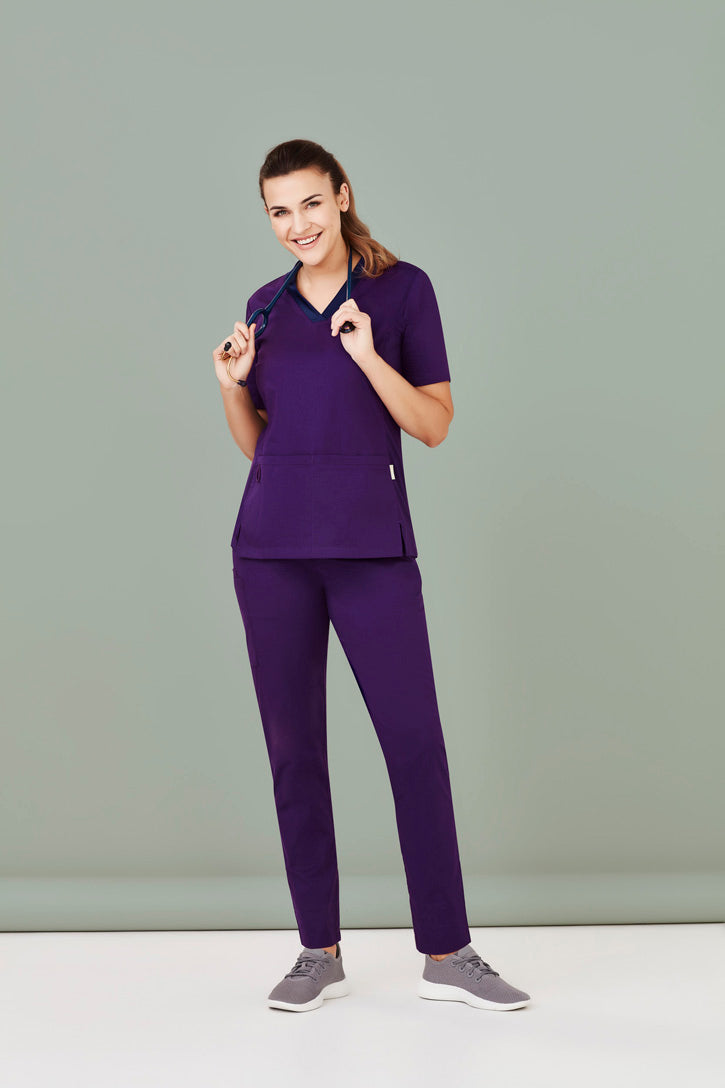 CST043LS - Biz Care - Womens Riley Stretch Scrub Top | Purple