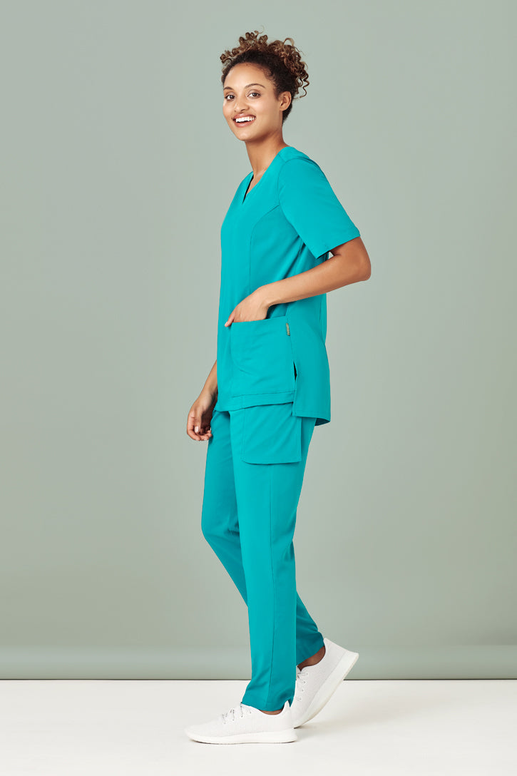 CST942LS - Biz Care - Avery Womens Tailored Fit Round Neck Scrub Top