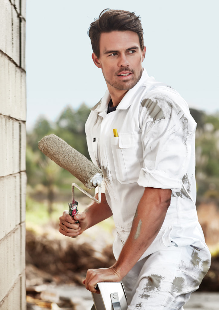 ZC560 - 100% Cotton Lightweight Overalls - White and Orange on