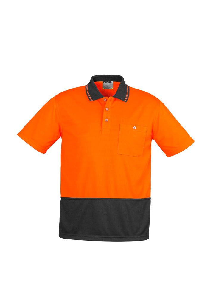 ZH231 - Syzmik - Unisex Hi Vis Basic Spliced Polo - Short Sleeve | Orange/Charcoal