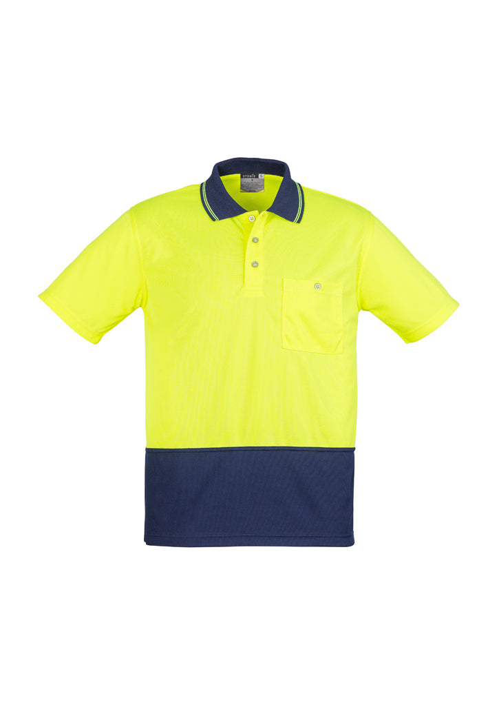 ZH231 - Syzmik - Unisex Hi Vis Basic Spliced Polo - Short Sleeve | Yellow/Navy