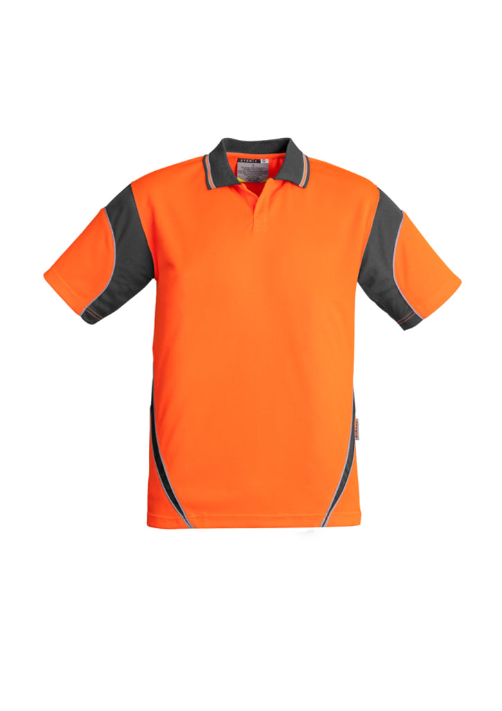 ZH248 - Syzmik - Mens Hi Vis Aztec Polo - Short Sleeve | Orange/Charcoal
