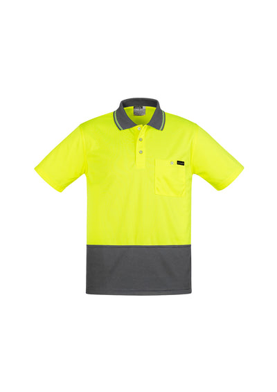 ZH415 - Syzmik - Mens Comfort Back S/S Polo | Yellow/Charcoal
