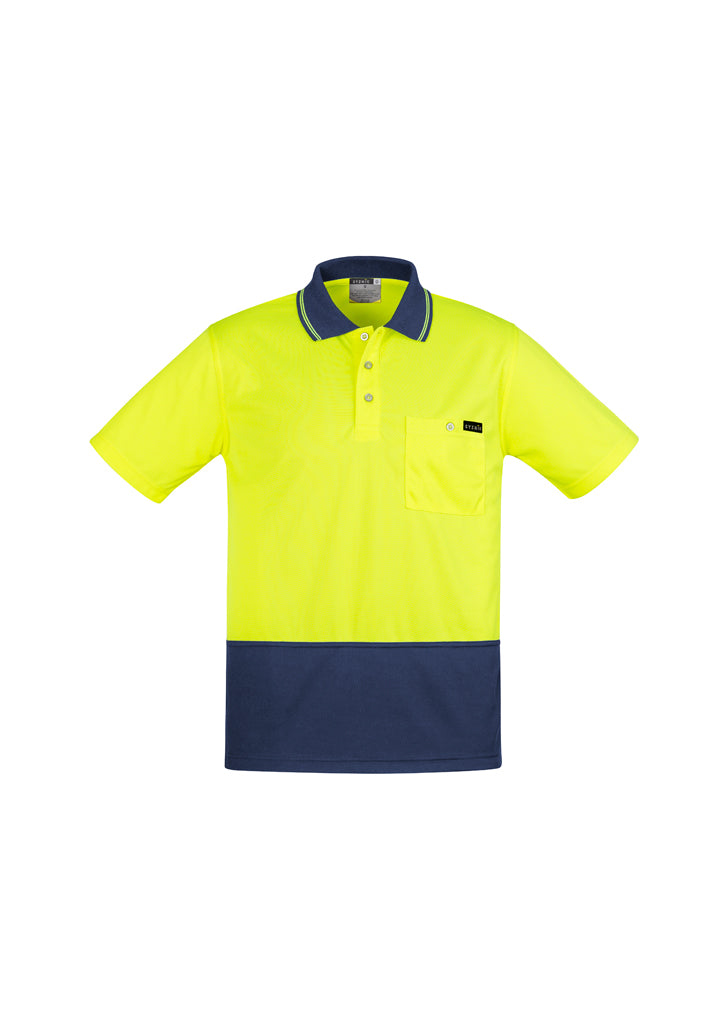 ZH415 - Syzmik - Mens Comfort Back S/S Polo | Yellow/Navy
