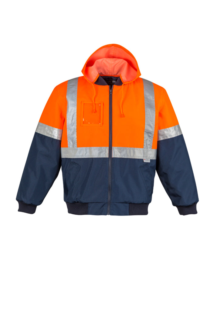 ZJ351 - Syzmik - Mens HI Vis Quilted Flying Jacket | Orange/Navy