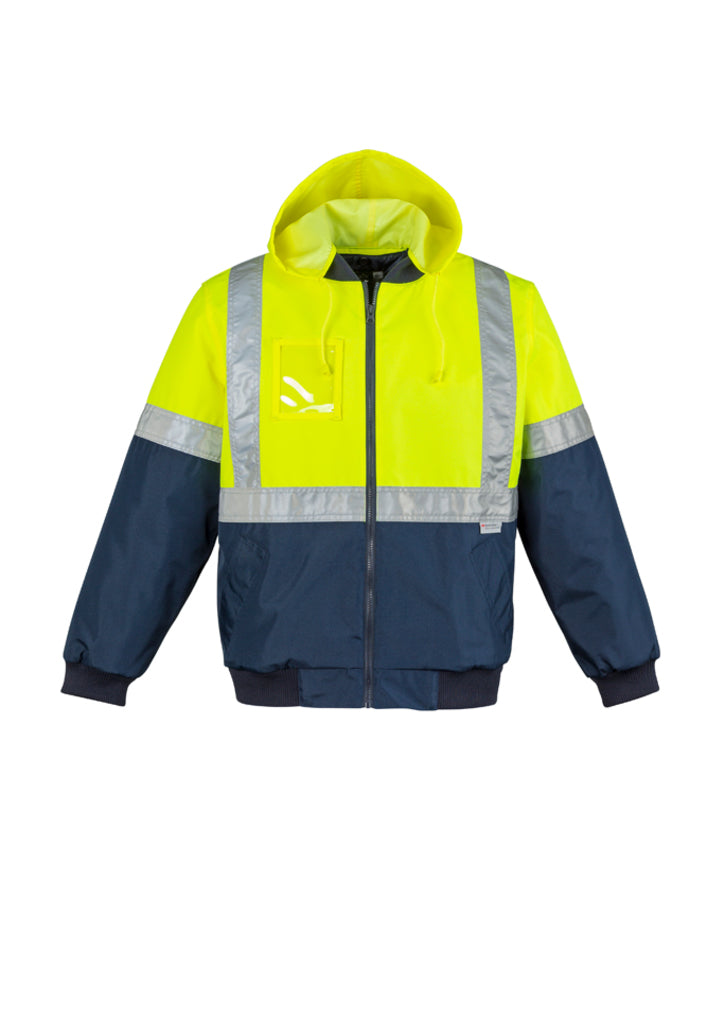 ZJ351 - Syzmik - Mens HI Vis Quilted Flying Jacket | Yellow/Navy