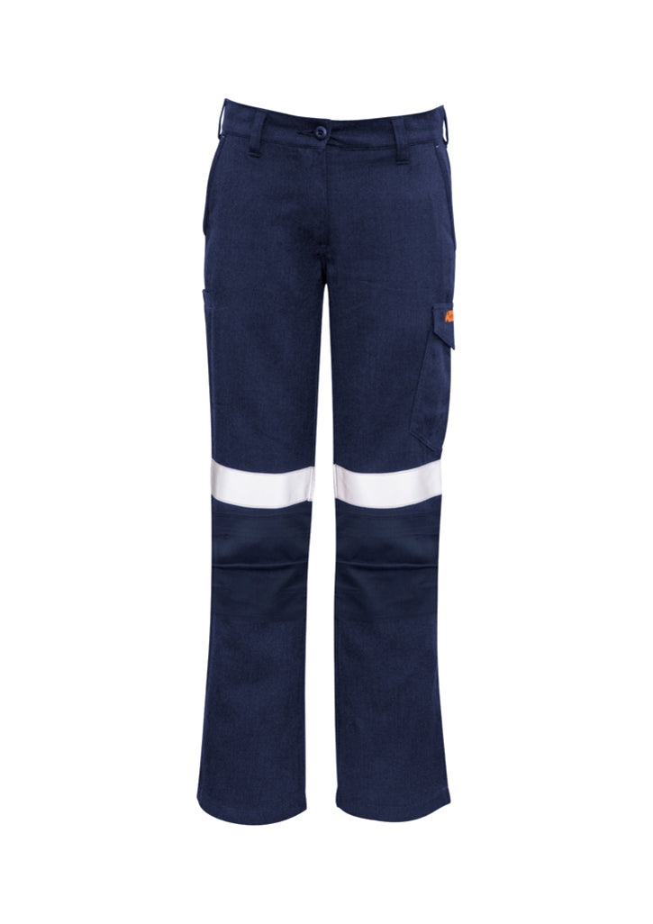 ZP522 - Syzmik - Womens Orange Flame Taped Cargo Pant | Navy