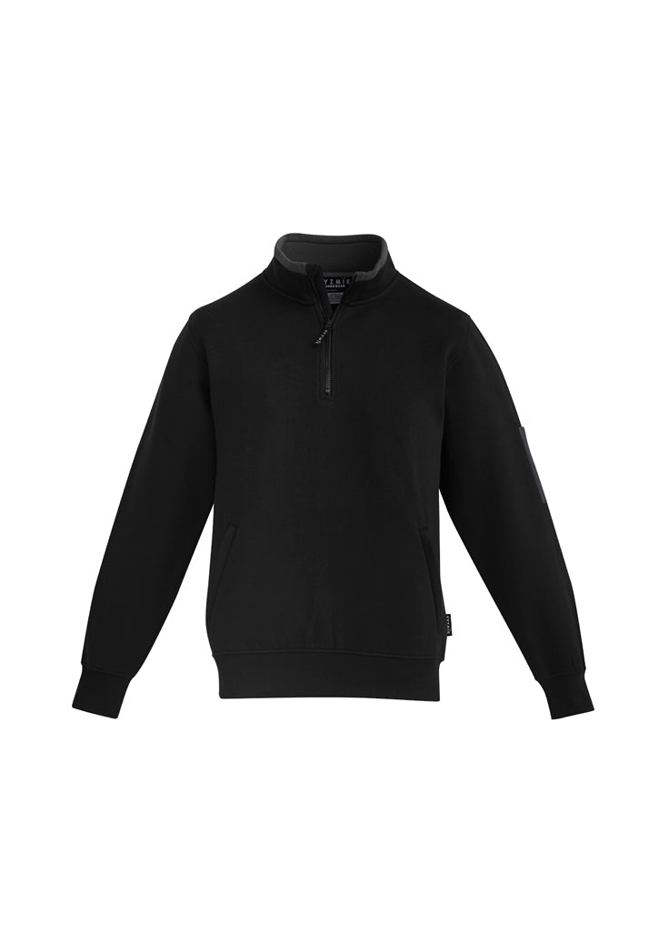 ZT366 - Syzmik - 1/4 zip Sweatshirt - zipped pockets | Black/Charcoal