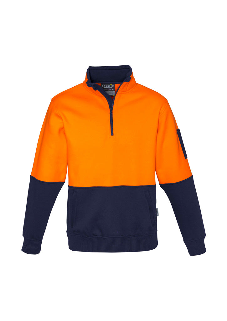 ZT476 - Syzmik - Hi-Viz Unisex Half-zip Sweatshirt (Warm Soft Polyester) 320g | Orange/Navy