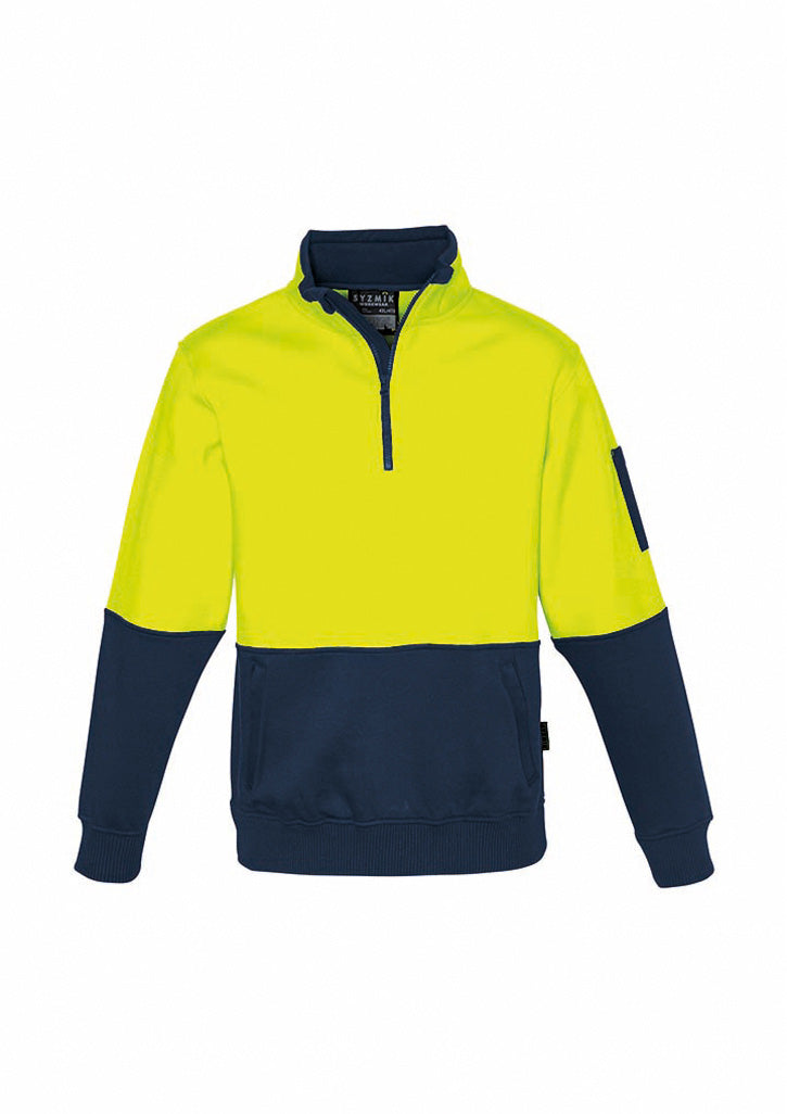 ZT476 - Syzmik - Hi-Viz Unisex Half-zip Sweatshirt (Warm Soft Polyester) 320g | Yellow/Navy