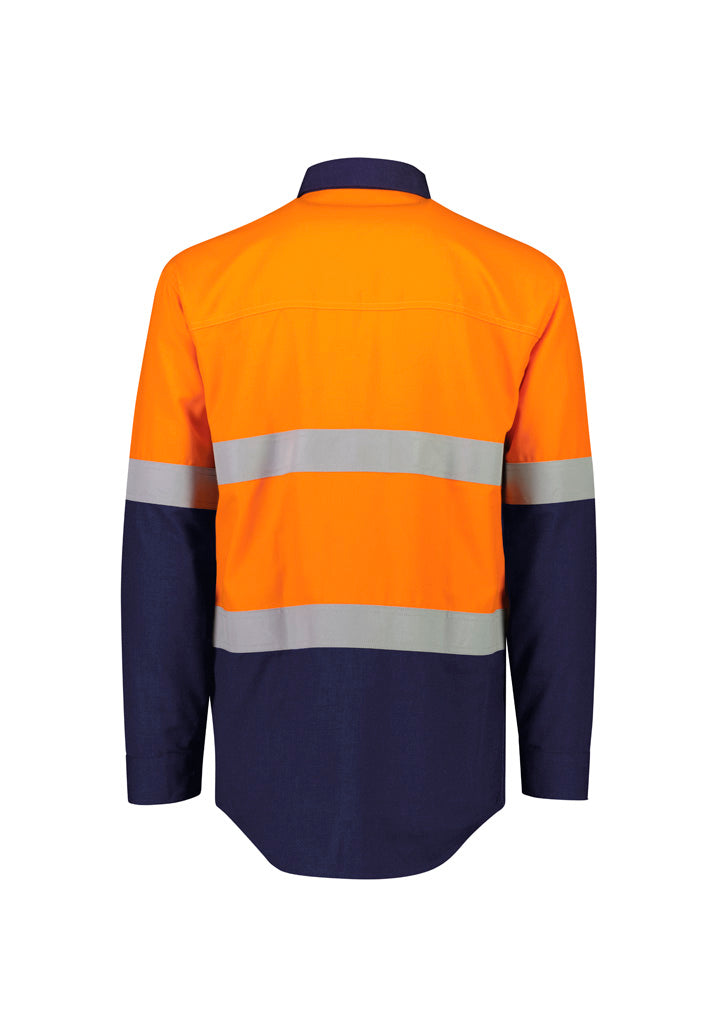 ZW180 - Syzmik - Mens Orange Flame Lightweight Ripstop Spliced Shirt