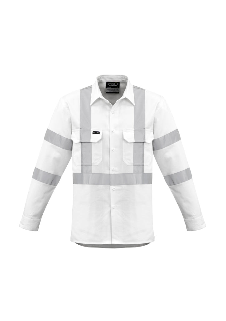 ZW621 - Syzmik - Mens Bio Motion X Back Taped Long Sleeve Shirt | White