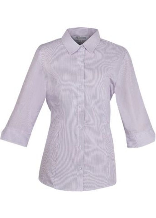 2900T - Aussie Pacific Ladies Henley Striped 3/4 Sleeve Shirt
