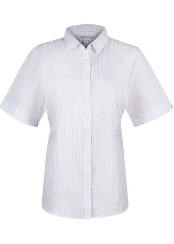 2906S - Aussie Pacific Ladies Bayview Wide Stripe Short Sleeve Shirt