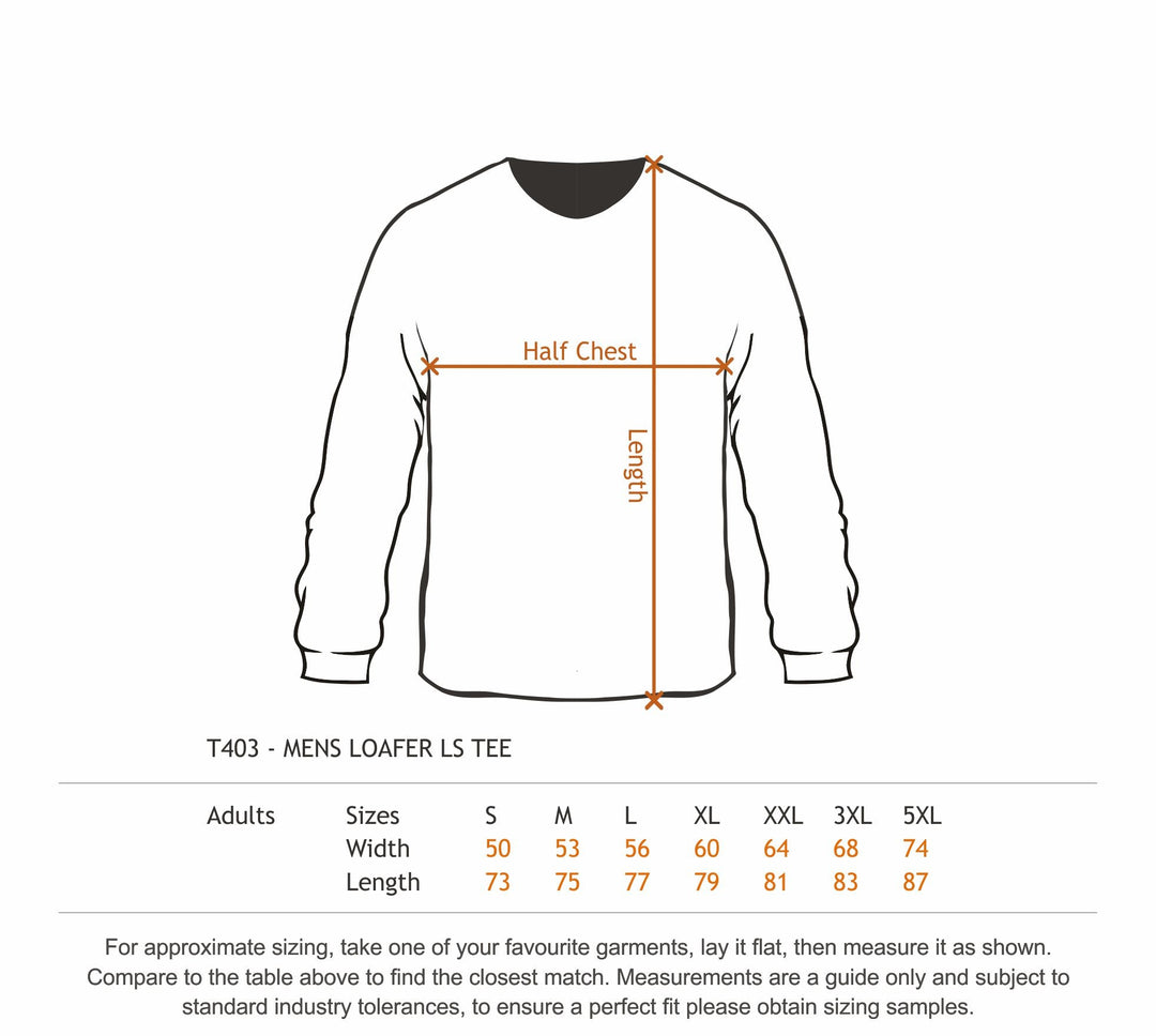 T403 - Cloke - Loafer Tee - Long Sleeve - 220gsm Cotton - Painters Colours