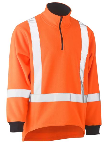 BK6249XT - Bisley - Taped TTMC Hi-Viz Polar Fleece 1/4 Zip Pullover Orange 