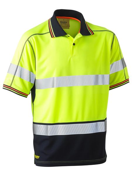 BK1219T - Bisley - Taped Two Tone Hi-Vis Polyester Mesh Polo